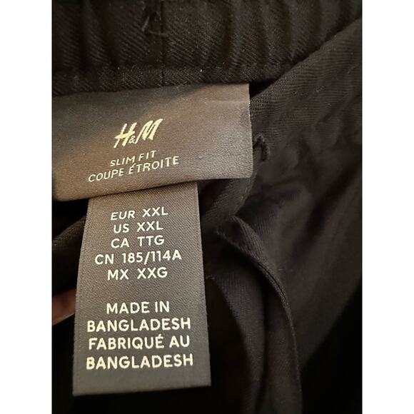 NWT H&M Slim Fit Black Pants w/Pockets & Stretch Waist  XXL - Picture 4 of 8